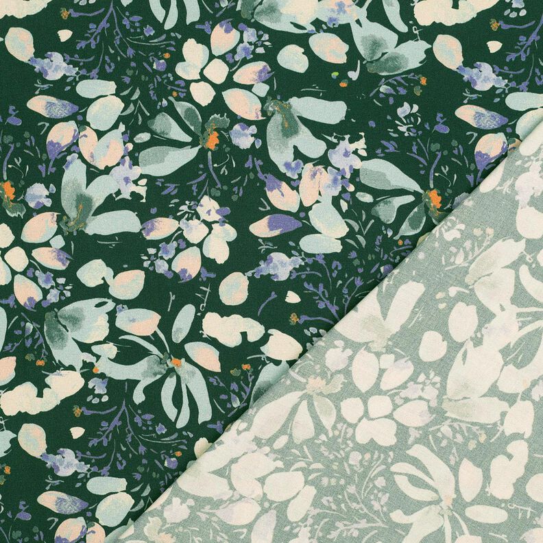 Tissu viscose Impression numérique fleurs printanières – vert foncé/menthe clair,  image number 4