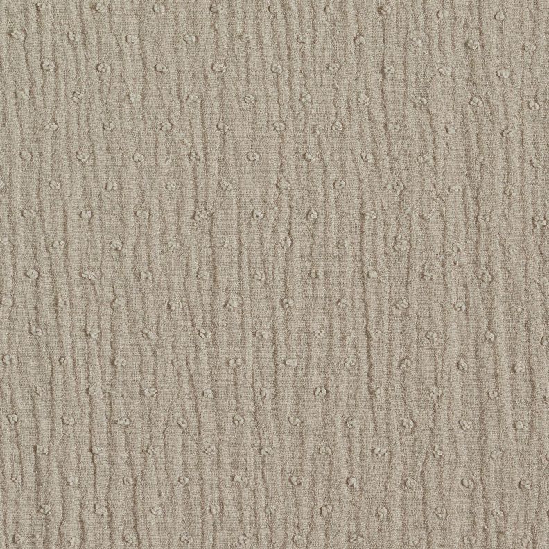 Tissu double gaze de coton dobby – beige,  image number 1