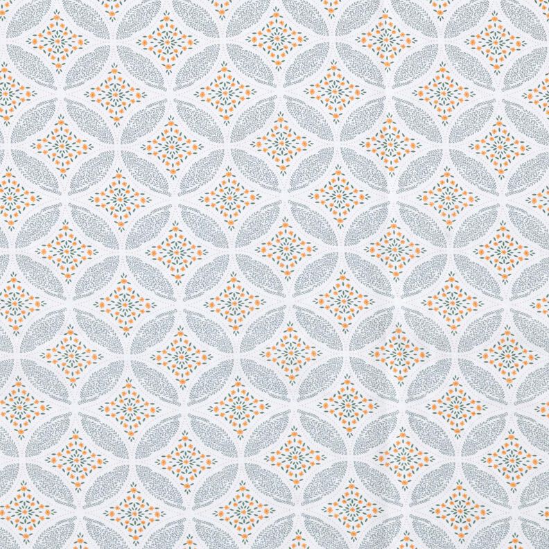 Tissu en coton Popeline Cercles de leurs – blanc/vert,  image number 1
