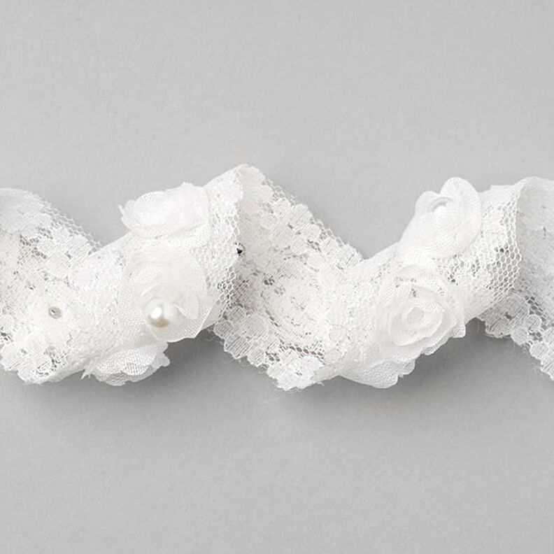 Galon à fleurs [30 mm] - blanc,  image number 2