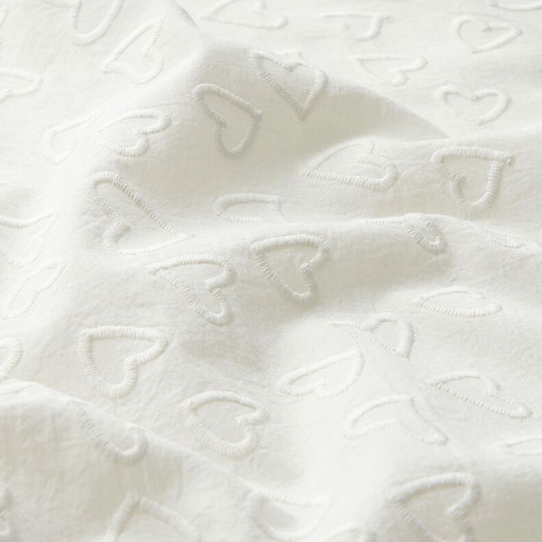 Batiste Cœurs brodés | Poppy Fabrics – ivoire,  image number 2