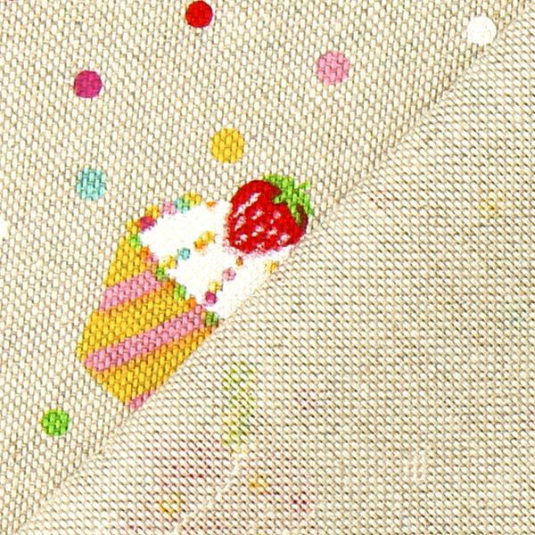 Tissu de décoration Semi-panama Muffins multicolores – nature,  image number 3