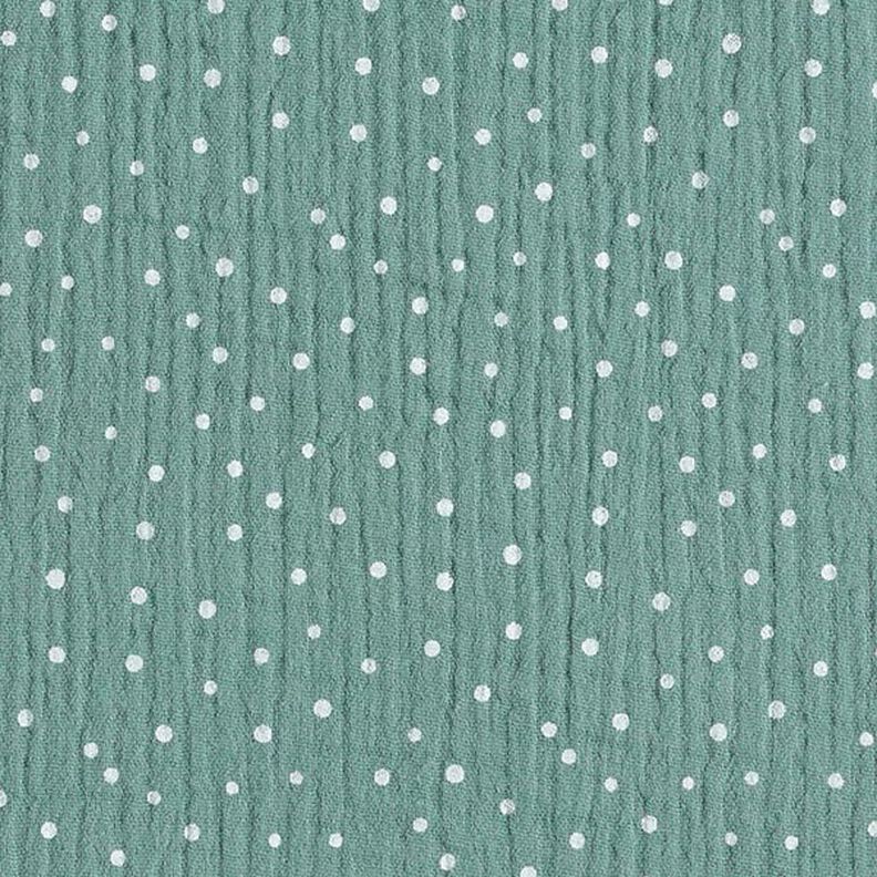 Tissu double gaze de coton Petits points – roseau/blanc,  image number 1