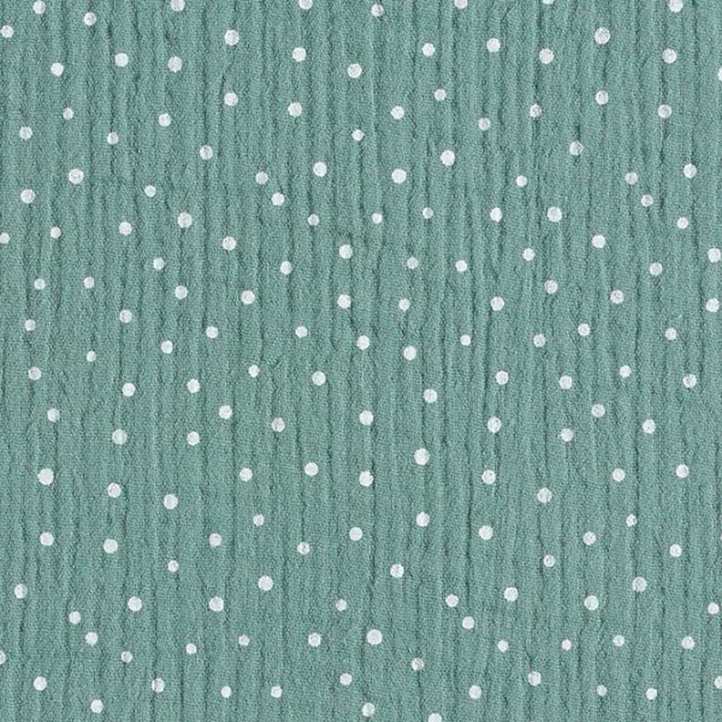 Tissu double gaze de coton Petits points – roseau/blanc,  image number 1