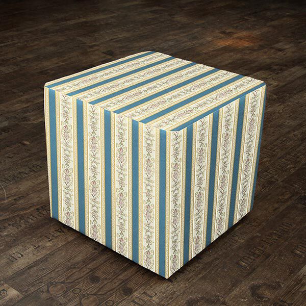 Tissu d’ameublement jacquard Rayures Biedermeier – crème/bleu,  image number 6