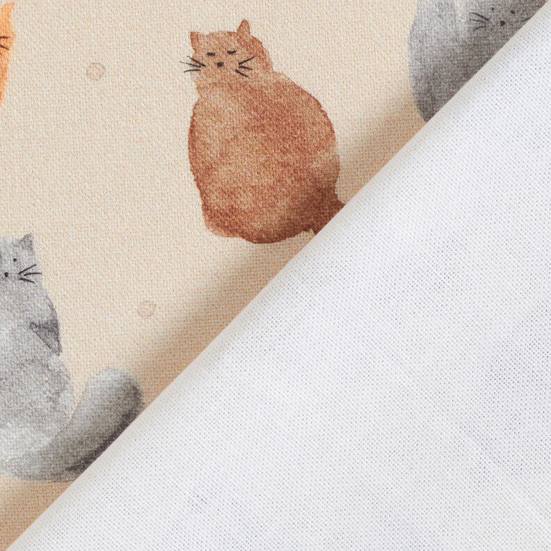 Tissu de décoration Semi-panama Chats peints – beige clair,  image number 4