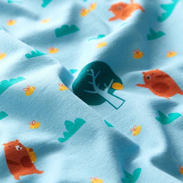 Jersey coton abeille et ours | PETIT CITRON – bleu clair, image number 2