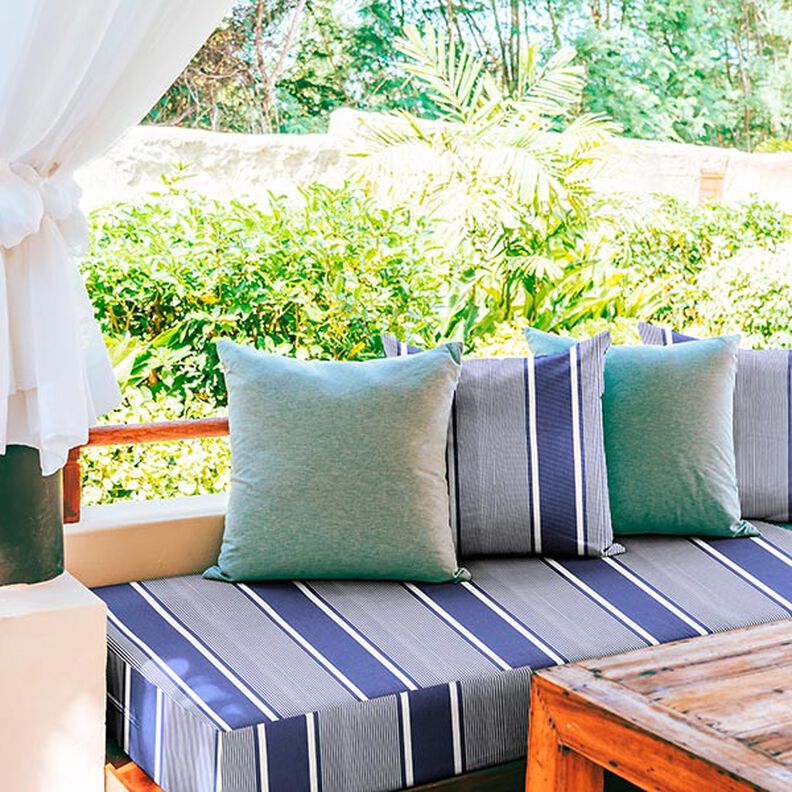 Tissu d’extérieur Canvas Rayures – bleu marine/blanc,  image number 10