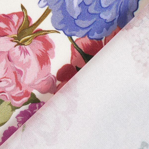 Tissu pour chemisier en viscose rosiers grimpants colorés – écru, image number 4