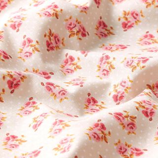 Tissu en coton cretonne Petites roses – beige, 