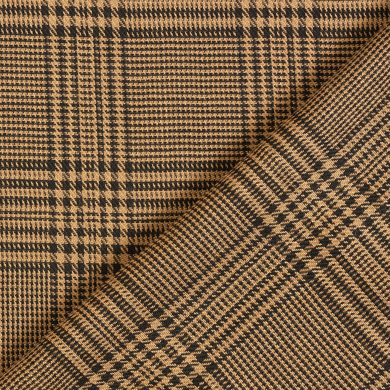 Tissu viscose Prince-de-galles – caramel/noir,  image number 5