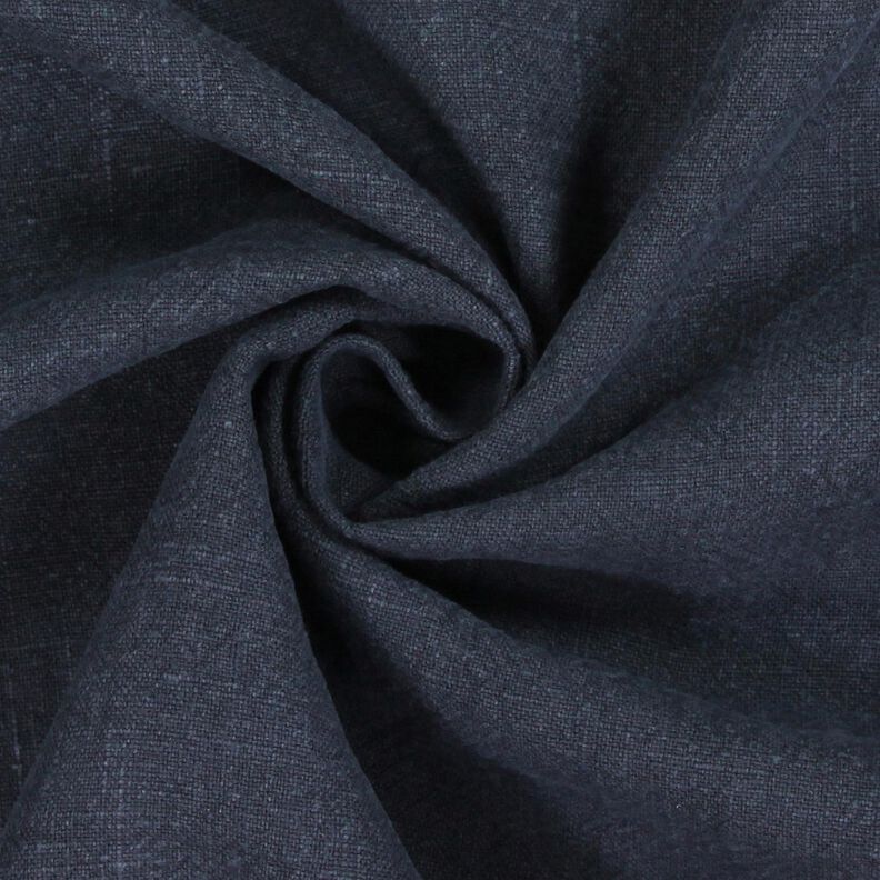 Tissu de Ramie–Mix stonewashed, qualité lourde – bleu nuit,  image number 2
