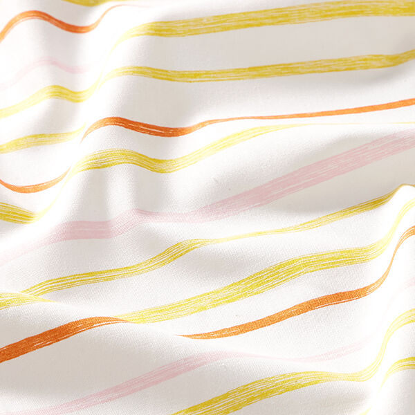 GOTS popeline coton aspect griffonnage rayures | Tula – blanc,  image number 2