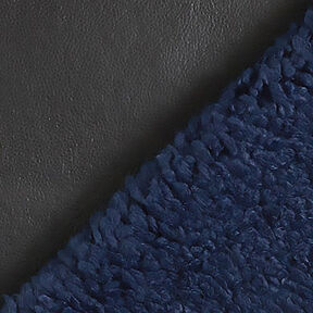Article de second choix Similicuir avec fausse fourrure, uni – noir/bleu marine, 