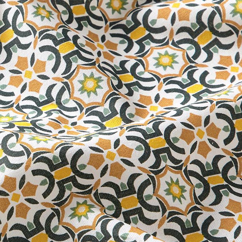 Tissu en coton Cretonne Motif de carreaux – vert sapin/jaune curry, image number 2