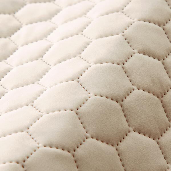 Tissu de revêtement velours matelassé nid d'abeille – sable,  image number 2
