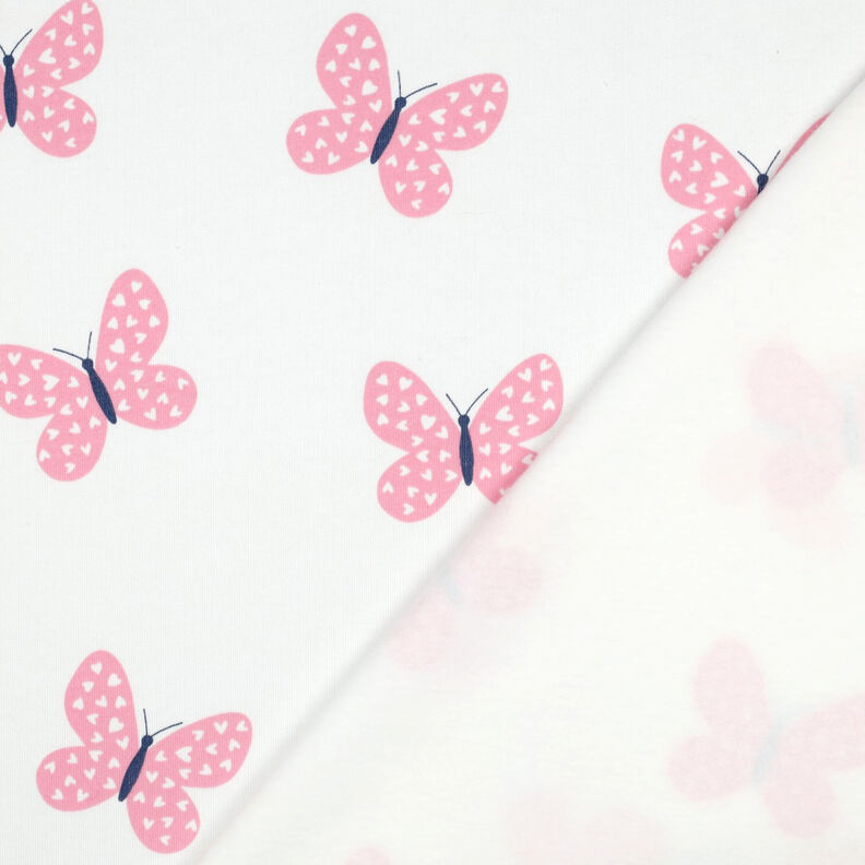 Sweatshirt gratté gros papillons | Poppy Fabrics – ivoire/rose, image number 4