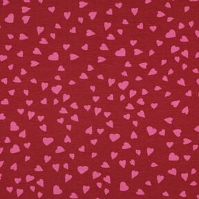 Sweat d’été Cœurs | Poppy Fabrics – rouge foncé/rose vif, 