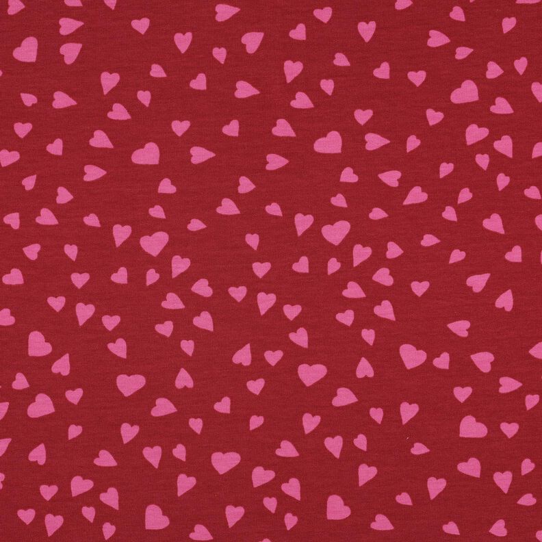 Sweat d’été Cœurs | Poppy Fabrics – rouge foncé/rose vif,  image number 1