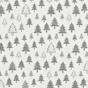 Tissu de décoration Jacquard sapins scintillants – anthracite/argent, 