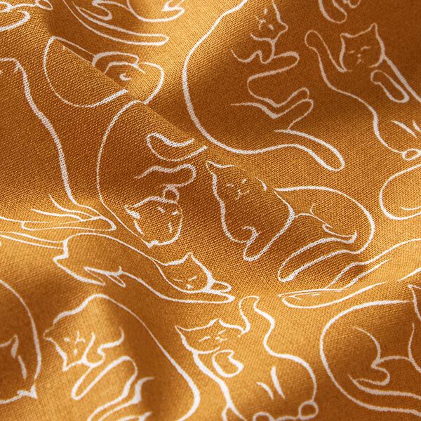 Tissu en coton Cretonne Chats espiègles – jaune curry,  image number 2