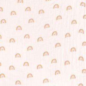 Tissu double gaze de coton Arcs-en-ciel aquarelle Impression numérique – ivoire, 