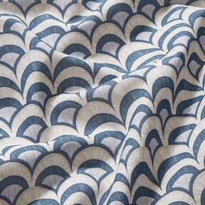 Tissu en coton Popeline arcs élégants – gris bleu/taupe clair,  Tissu en coton Popeline arcs élégants – gris bleu/taupe clair,