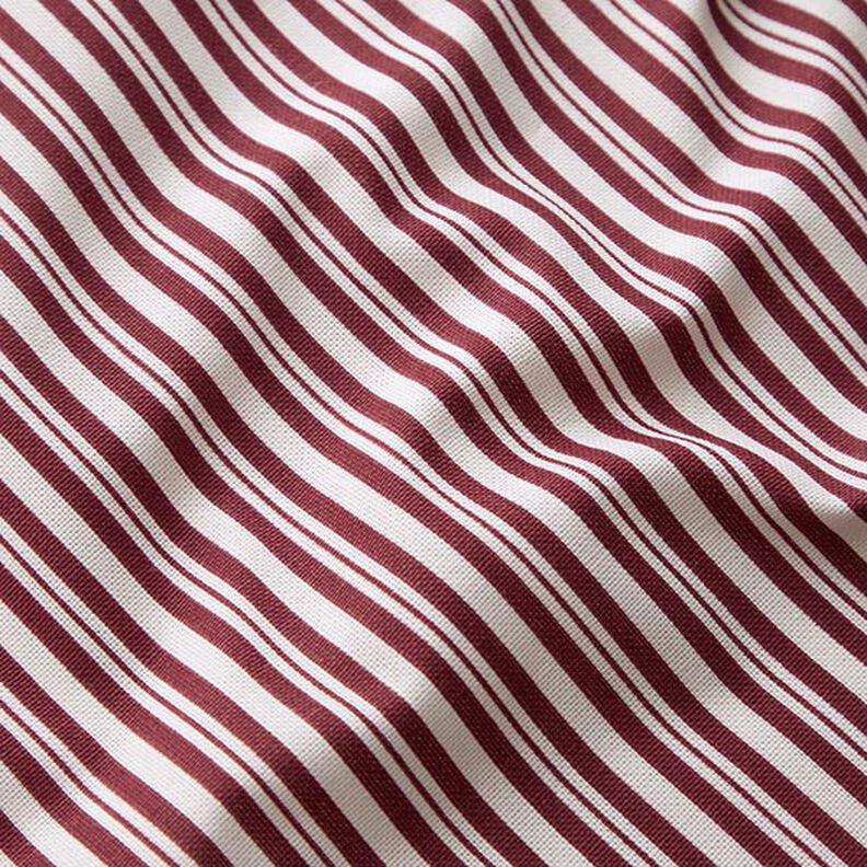 Tissu de décoration Semi-panama Rayures élégantes – rouge bordeaux/écru,  image number 2
