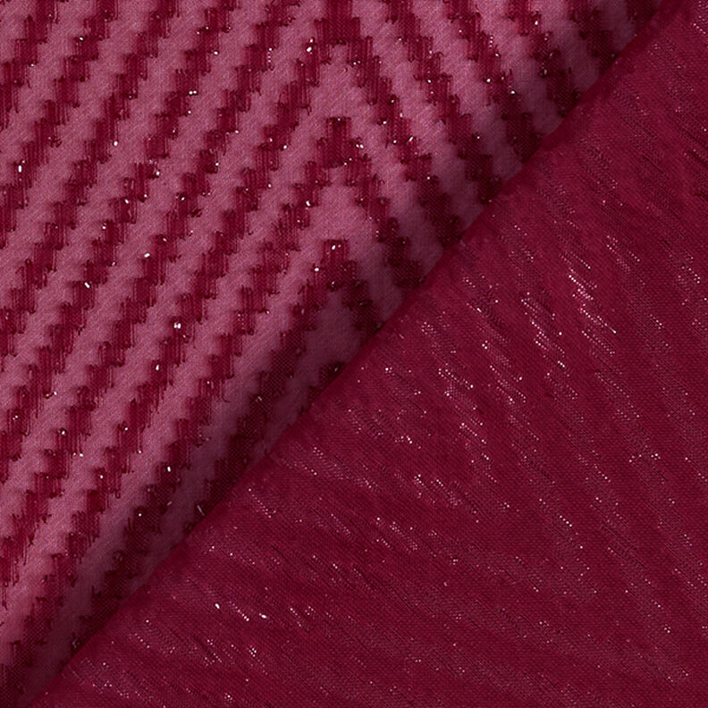 Mousseline Zigzag à paillettes – rouge bordeaux,  image number 4