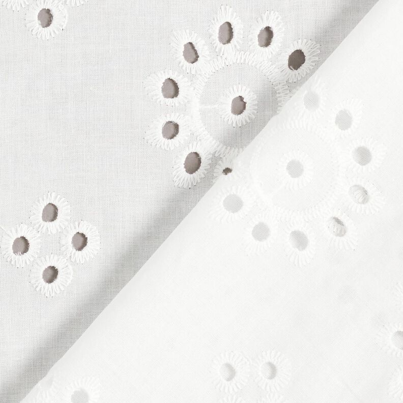Tissu de coton à broderie florale – blanc,  image number 4