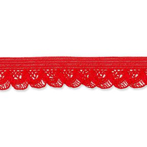 Dentelle ruchée élastique [15 mm] – rouge, 