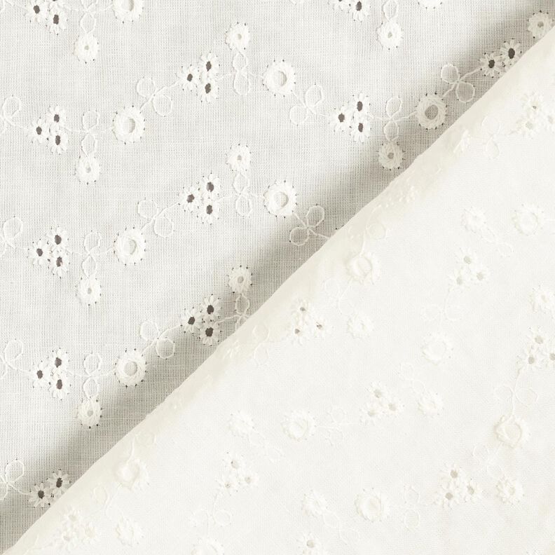 Batiste de coton Dentelle brodée Petite fleur – écru,  image number 4