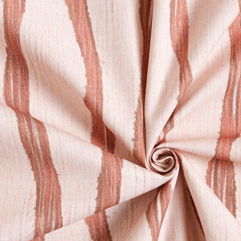 Tissu de décoration Semi-panama Rayures ondulées – rouge/rosé, image number 3