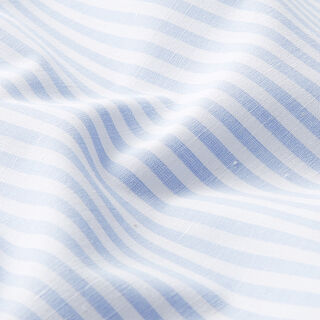 Mélange coton lin à fines rayures verticales – blanc/bleu clair, 