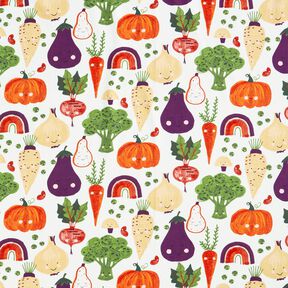French Terry Sweat d’été Légumes joyeux – ivoire, 