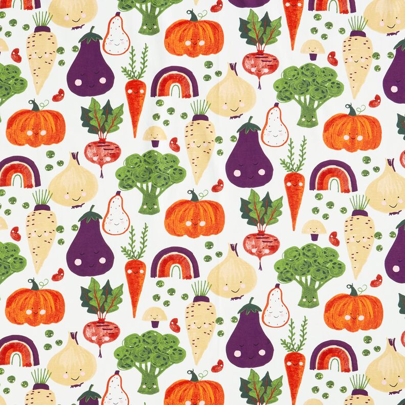 French Terry Sweat d’été Légumes joyeux – ivoire,  image number 1