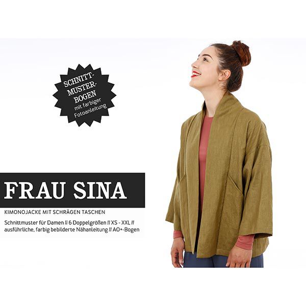 FRAU SINA - Veste kimono à poches en biais, Studio Schnittreif  | XS -  XXL,  image number 1
