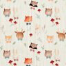Tissu double gaze de coton Têtes d'animaux de la forêt Impression numérique – écru,  thumbnail number 1