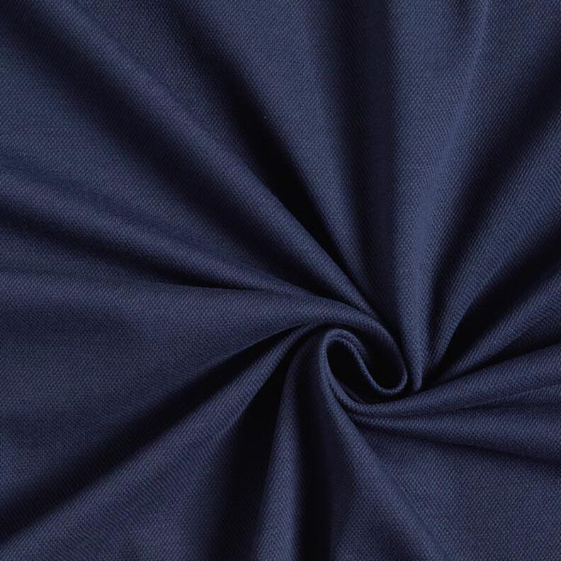 Jersey coton Piqué fin – bleu marine,  image number 1