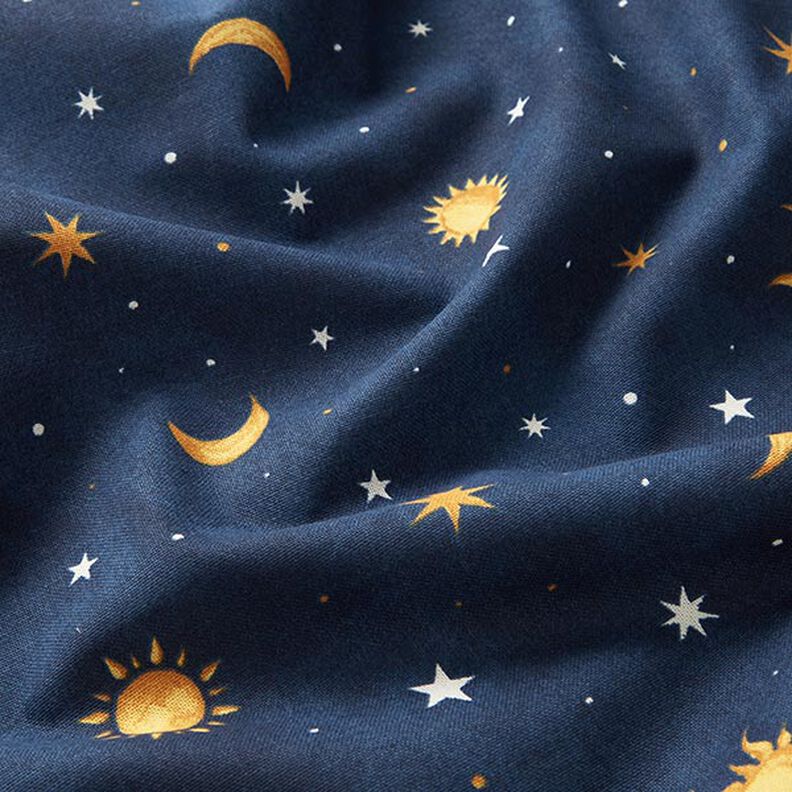 Tissu de décoration Ciel nocturne Glow in the Dark – or/bleu marine,  image number 12