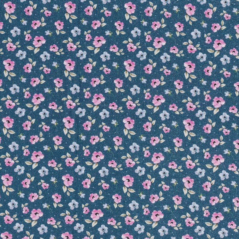 Tissu en coton Popeline feine Blüten – bleu/violet pastel,  image number 1