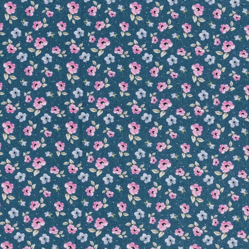 Tissu en coton Popeline feine Blüten – bleu/violet pastel, image number 1