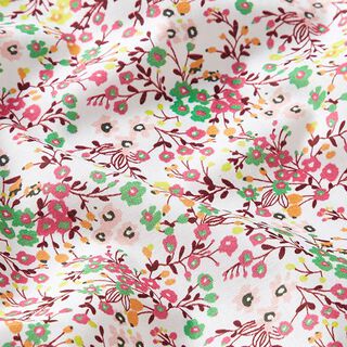 Batiste de coton Prairie fleurie – blanc/rose vif, 