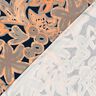Jersey viscose Fleurs peintes – bleu nuit/orange pêche,  thumbnail number 4