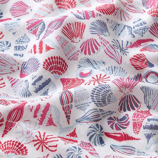 GOTS Batiste Coquillages | Tula – écru/rouge, 