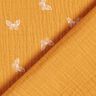 Tissu double gaze de coton Papillons délicats – jaune curry,  thumbnail number 4