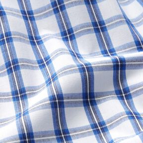 Tissu de coton pour chemise à carreaux – blanc/bleu, 