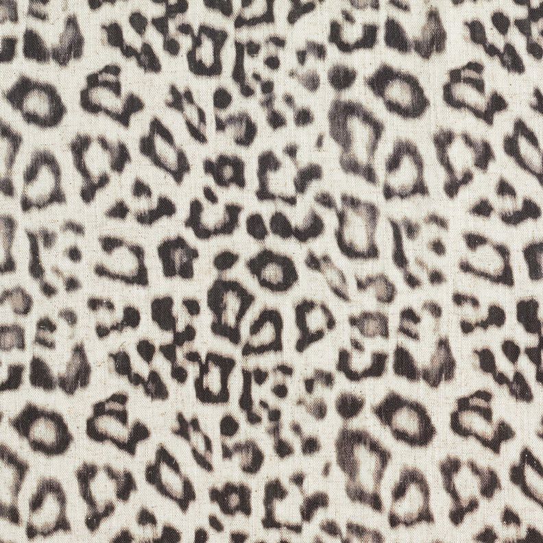 Mélange viscose lin Imprimé numérique léopard – amande/noir,  image number 1