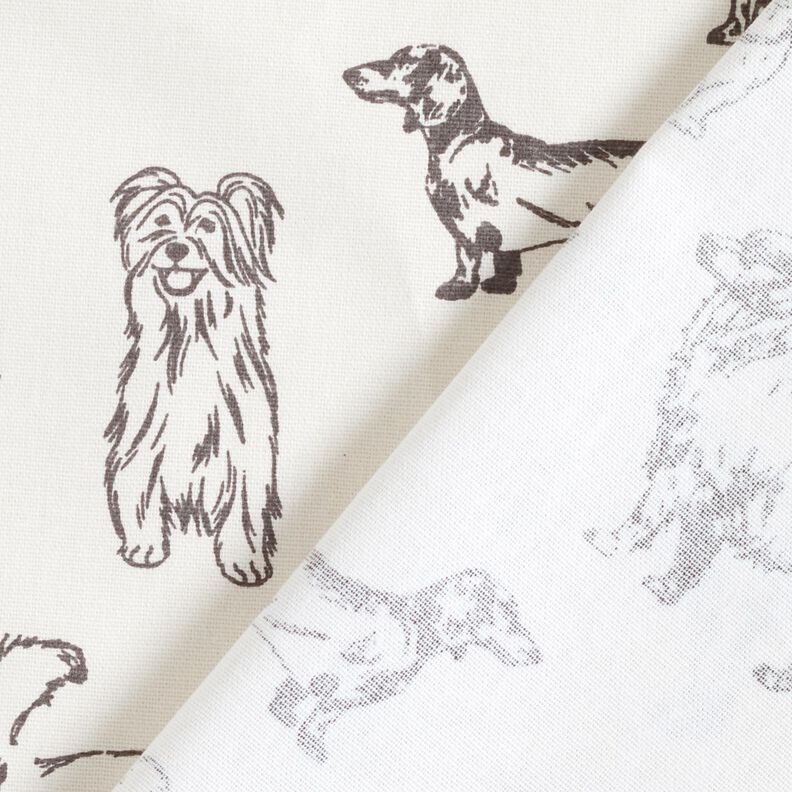 Tissu de décoration Canvas Chiens – crème/gris, image number 4