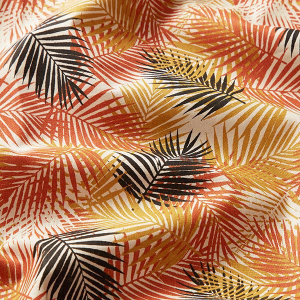 Tissu en coton Cretonne feuilles de palmier – beige clair/noir,  image number 2
